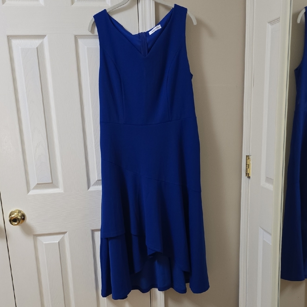 Elegant Blue Sleeveless Dress